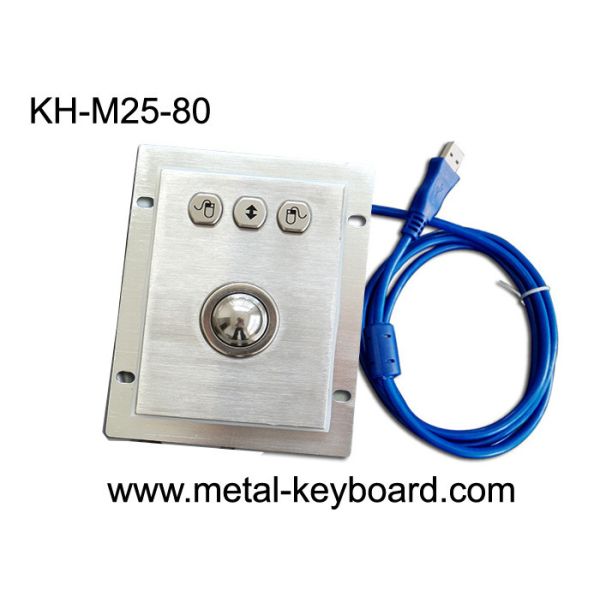 IP65 Waterproof Industrial Trackball Mouse , Laptop Pointing Device With 3