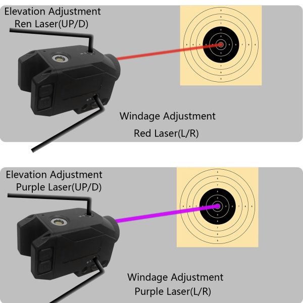 Red Purple Airsoft Gun Lasers 650nm / 405nm Tactical Flashlight Laser 800 Lumens