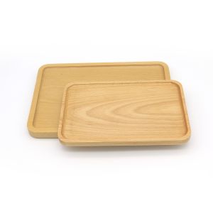 300mm X 200mm Polished Wooden Serving Tray Beech Wood Fruit Tray