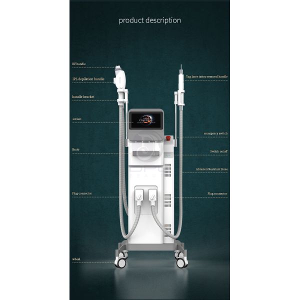 4 in 1ipl rf nd yag laser multifunction hair removal skin rejuvenation treatment machine