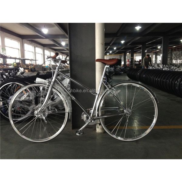 NO Suspension 3 Gear Silver Color Cromo Frame Vintage Ladies Bike Retro Women Lady Bicycle