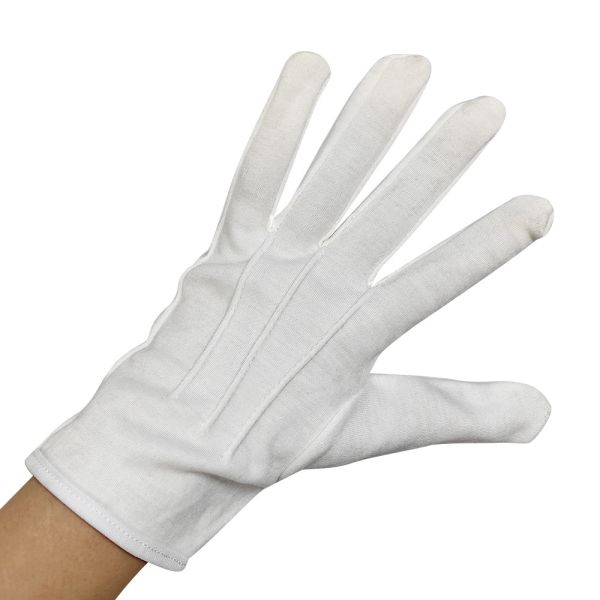 Custom Logo 100% Cotton Jewelry Premium Marching Band White Cotton Gloves Working Gloves Ceremonial Gloves
