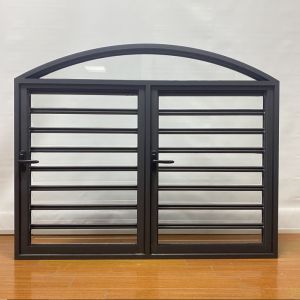 Customized Aluminum Louver Window 6mm Glass Precision Cutting Powder Coating Invisible Blinds