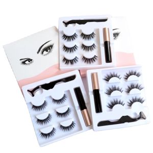 Natural Black 15mm Magnetic False Lashes With Black Cotton Band