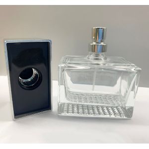 rectangle 50ml Surlyn Empty Perfume Bottle Glass Sprayer Bottle Transparent