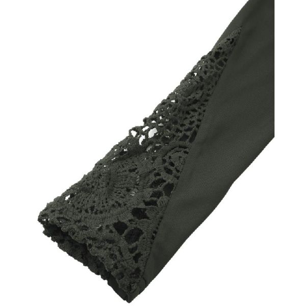 Small Batch Clothing Manufacturers Women'S Casual V - Neck Lace Twisted Long Sleeve Tops