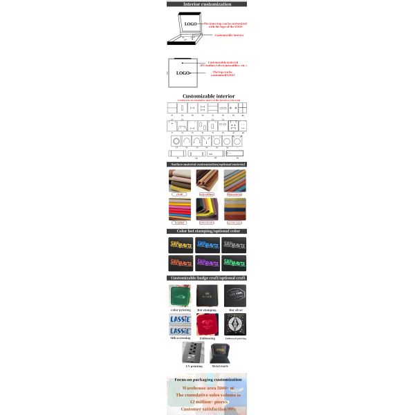 Red Velvet Flocked Jewelry Package for Customized Bracelets Earrings and Necklaces