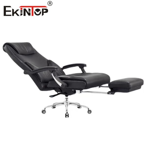 Multi Functional Leather Office Chair With Reclining And Footrest