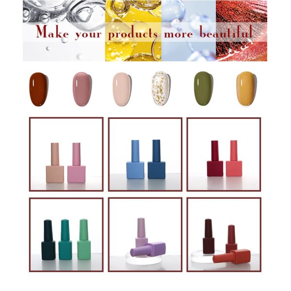 Custom Logo Nail Gel Polish Empty Bottle Rose Gold Nail Polish Bottles