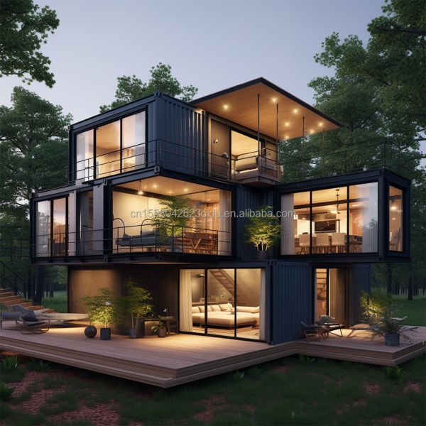 Family Steel Structure Shop 20ft/40ft EU Luxury Modern Design Prefabricated House with Kitchen Bathroom One Bedroom