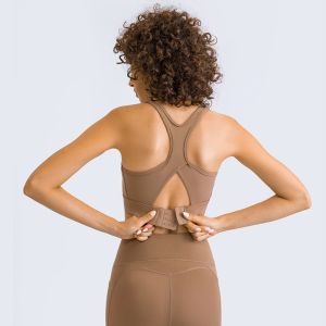 China Three Row Buckle Womens Sports Bra Back Hollow Shockproof on sale