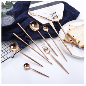 High Quality Stainless Steel Cutlery with Rose Gold Color Wedding Banquet