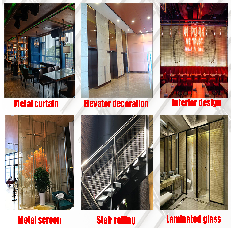 Antique Brass Architectural Metal Mesh Screen Decoration Facade Smooth Surface