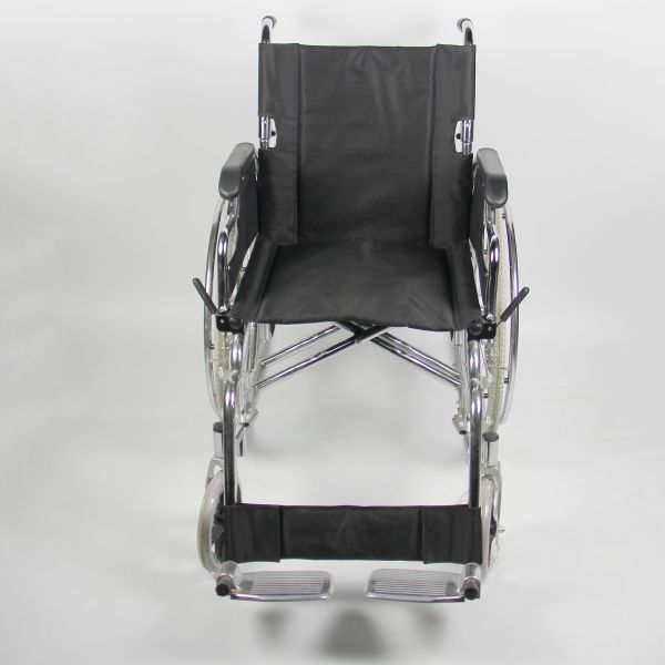 Drop Back Detachable Footrest Folding Steel Wheelchair Simple Storage Easy Transportation