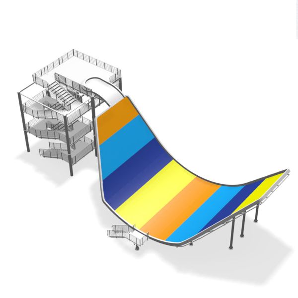 Swing Wave Slide Fiberglass Water Slides Amusement Park Equipment 11m Height for Aqua Park