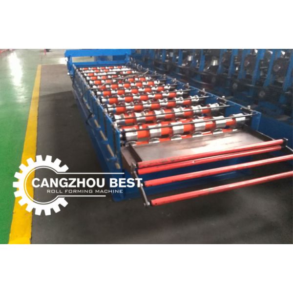 Aluminum Colored Metal Roof Panel Roll Forming Machine PLC Control System