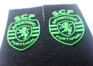 Quality Embossed Felt Backing Injection Rubber Custom Clothing Patches for sale
