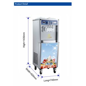 Industrial Soft Ice Cream Machine with R22/R404A Refrigerant
