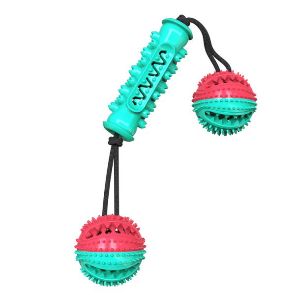 Buy New Type Top Sale Eco-friendly Dog Toothbrush Toy Stick Rope Pet Molar Bite Ball Toys at wholesale prices