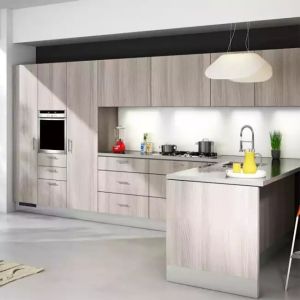 Modern Lacquer Finish Marble Kitchen Cabinets Self Assemble