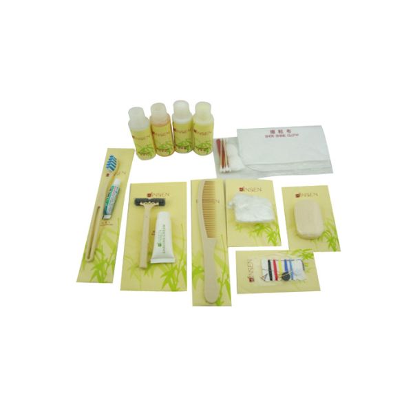 Business Travel Kit Yellow Color , Hotel Amenity Kits With Printing Logo