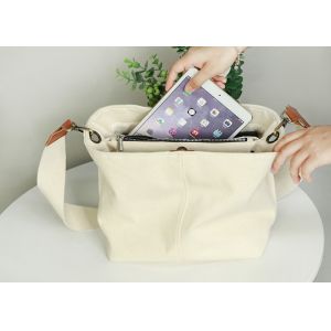 Lined With Flannel Fabric Girls 16oz Canvas Messenger Bag