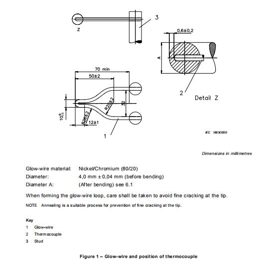 IEC60695-2-10 Glow Wire Test Apparatus Stainless Steel With 1mm K Type Thermocouple