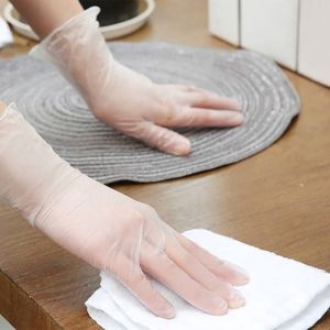 Transparent Disposable Vinyl Gloves Labor Protection Anti Acid PVC Elastic