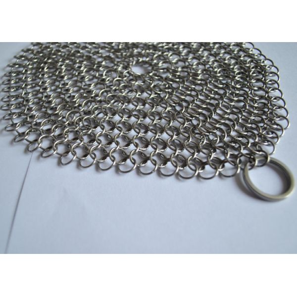 7X7 Inch 316 SS Ringer Cast Iron Cleaner / Wire Mesh Scrubber Round Shape