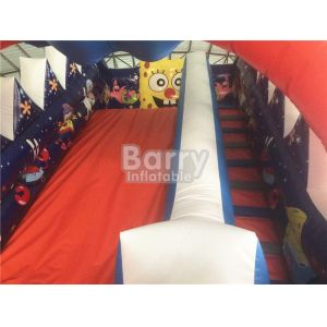 Professional Spongebob Commercial Inflatable Slide Fireproof For Kids Playground