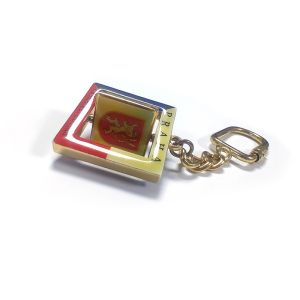 Rotating Doming Decal Metal 3d Zinc Alloy Keychain Customized Prague Souvenir