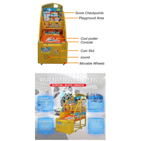 110 / 220V Indoor Street Arcade Basketball Game Machine For Children
