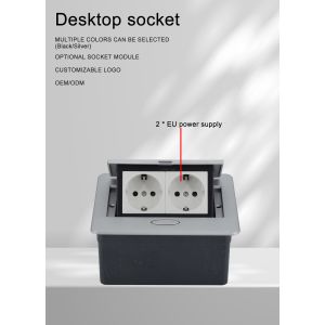 Multifunctional Zinc Alloy Desktop Office Pop Up Desk Power Outlets