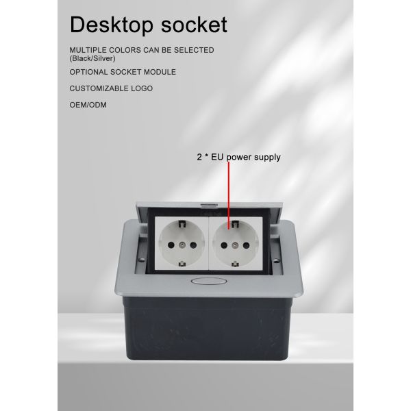 Buy Multifunctional Zinc Alloy Desktop Office Pop Up Desk Power Outlets at wholesale prices