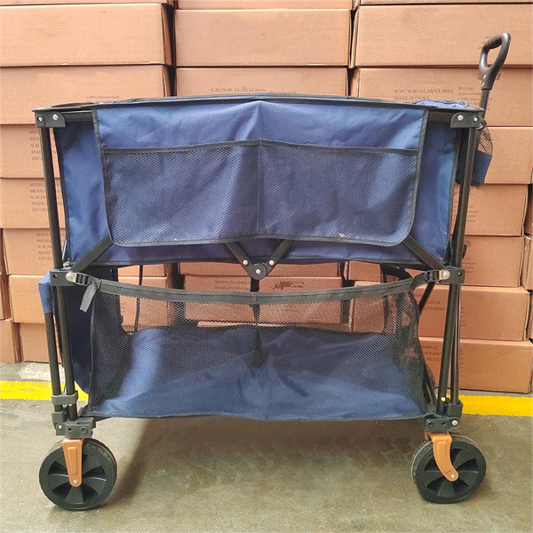 Buy Double Decker Collapsible Handle Folding Trolley Cart Large Load Capacity at wholesale prices