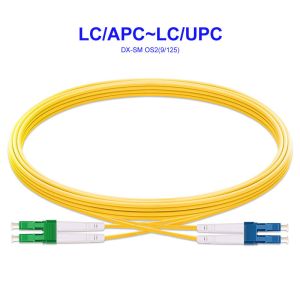 OS2 Fiber Optic Pigtail Single Mode Dual Core LC APC To LC UPC