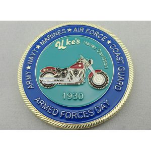 Brass / Zinc Alloy / Pewter Navy Marine Corps Coin / Harley Davidson Personalize