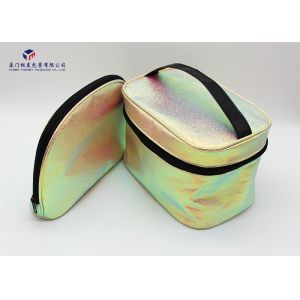 Fashionable Soft Leather Makeup Bag Round Corners Treatment Without Handle