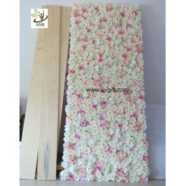 UVG 8ft white photography backdrops in silk wedding flower wall for event stage decoration CHR1122