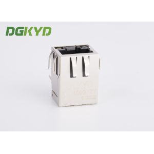 100M Tab Down Shield single port CAT5 RJ45 network JACK with filter, G/Y LEDS