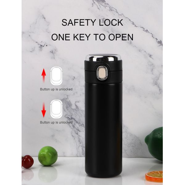 2021 Double Wall Stainless Steel Vacuum Insulated Led Temperature Display Smart Water Bottle Metal Thermos Flasks