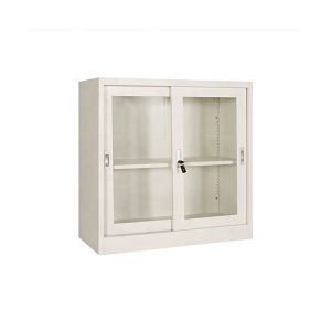 2 Sliding Door Vertical Metal Bookshelf Fireproof Filing Cabinet