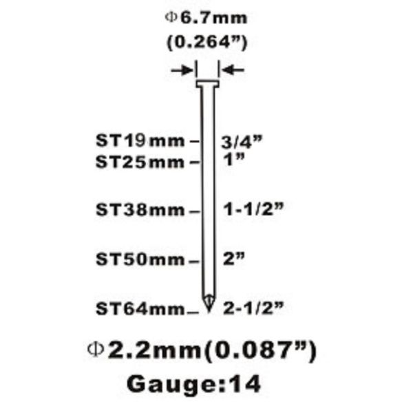 14gauge St Series Concrete Steel Nail Straight Nail St57
