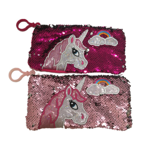 Inch 7.87 Sequins Embellishment Unicorn Pen Bags Multi Functional Pencil Case