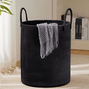 Woven Rope Laundry Hamper Basket, Tall Luandry Basket, Baby Nursery Hamper For