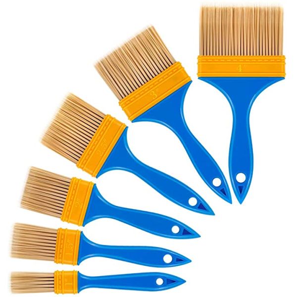 6PCS Chalk Wax Paint Brush For Crafts 1 In 1.5 In 3 In 4 In