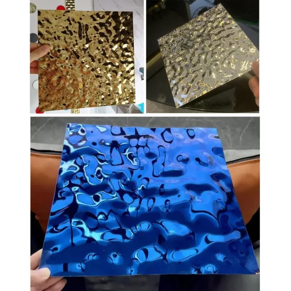 304/316 Water Wave Stamping Mirror Stainless Steel Sheet for Wall and Ceiling Decoration