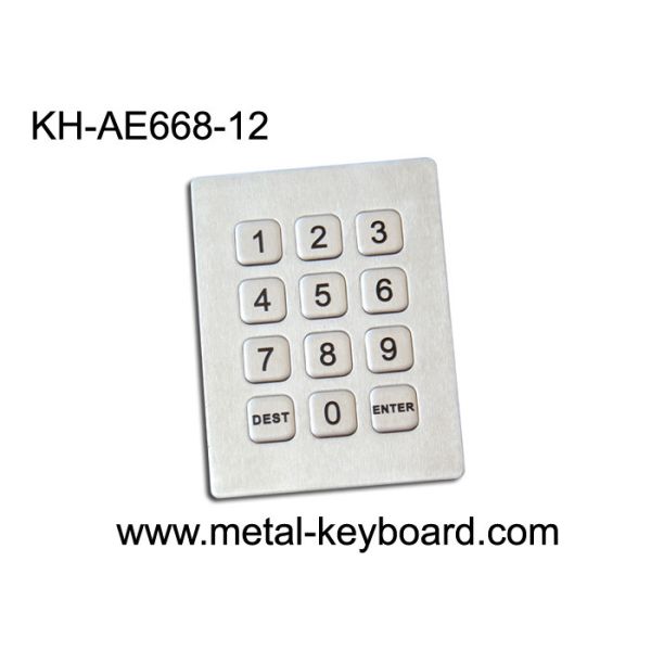 Buy 3x4 Matrix 12 Keys Kiosk Keypad / Rugged Stainless Steel Access Keypad at wholesale prices