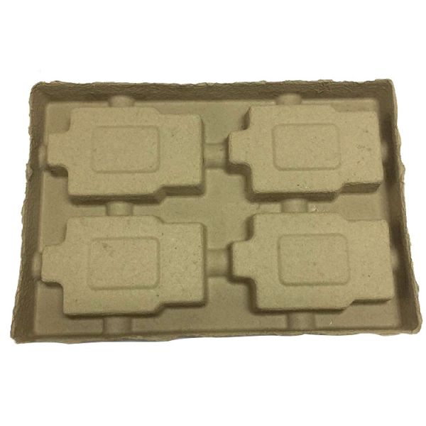 Customized Brown Recycled Paper Moulded Pulp Tray Dry Press Box With Insert