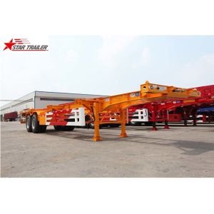 65T Payload Tipping Skeletal Trailers , Q345B Steel Sliding Skeletal Trailer